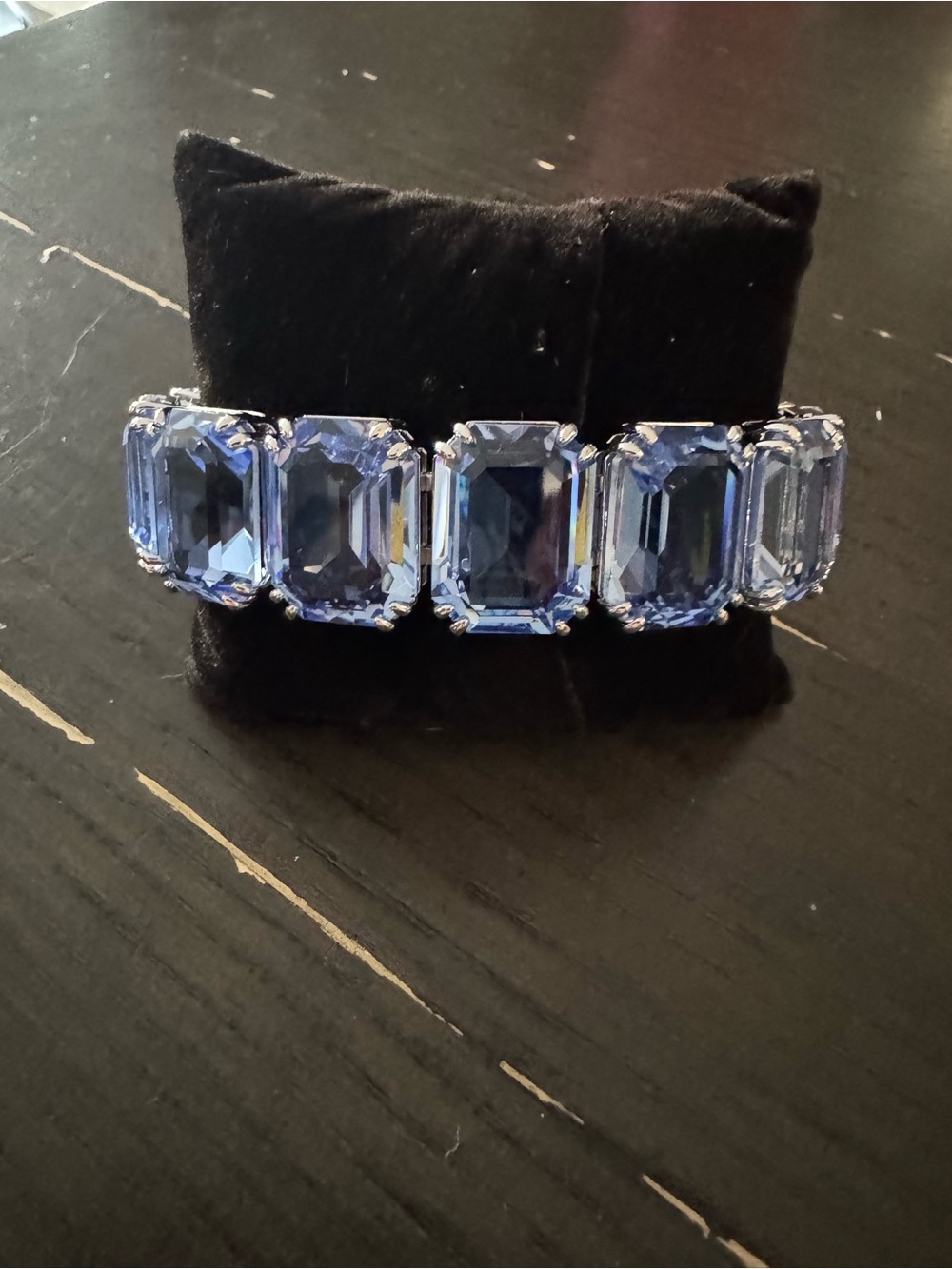Swarovski Elegant Light Blue Crystal Statement Bracelet